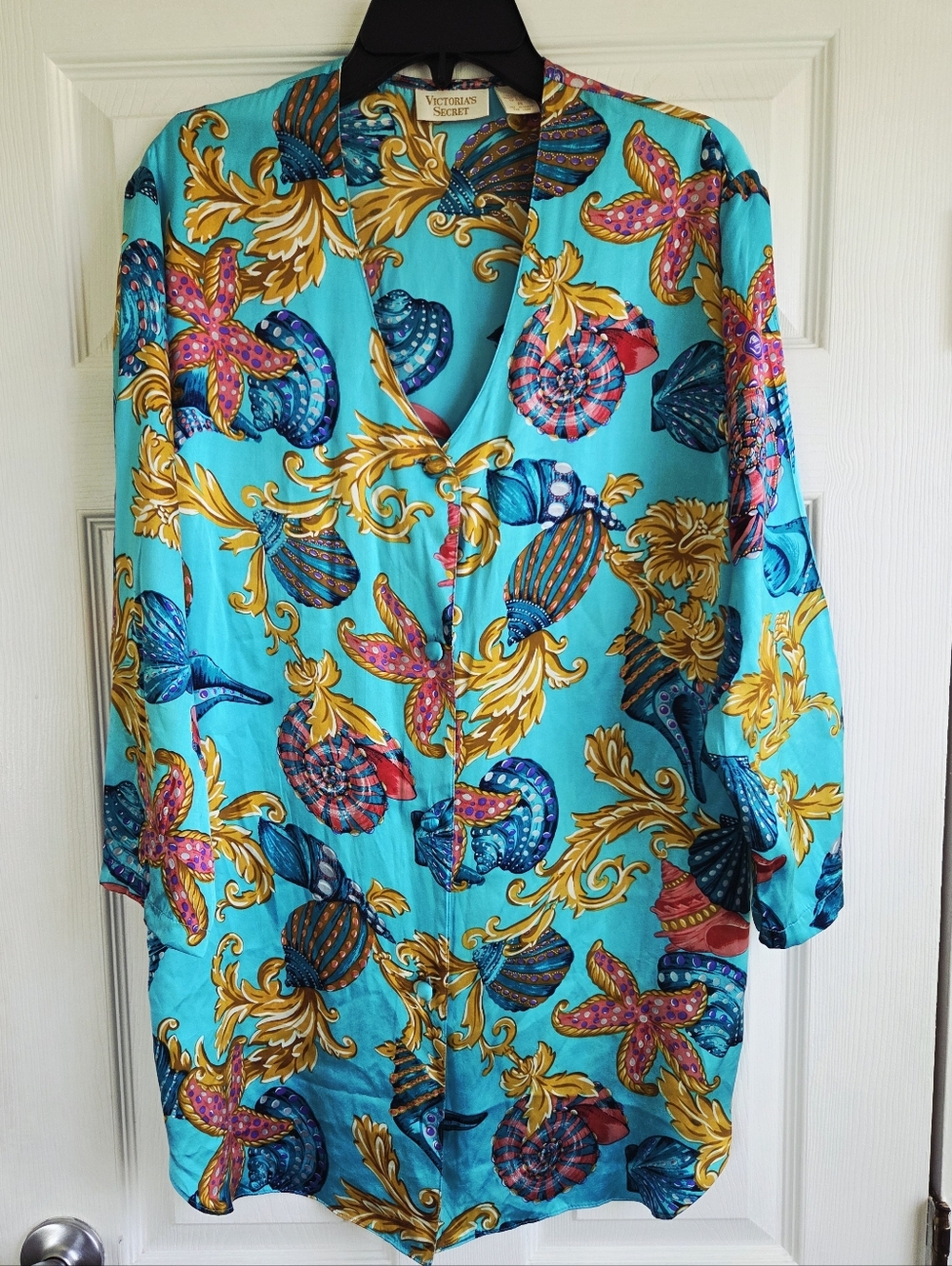 Vintage!!! Victoria's Secret Gold Label Women's Silk Nightshirt Size S